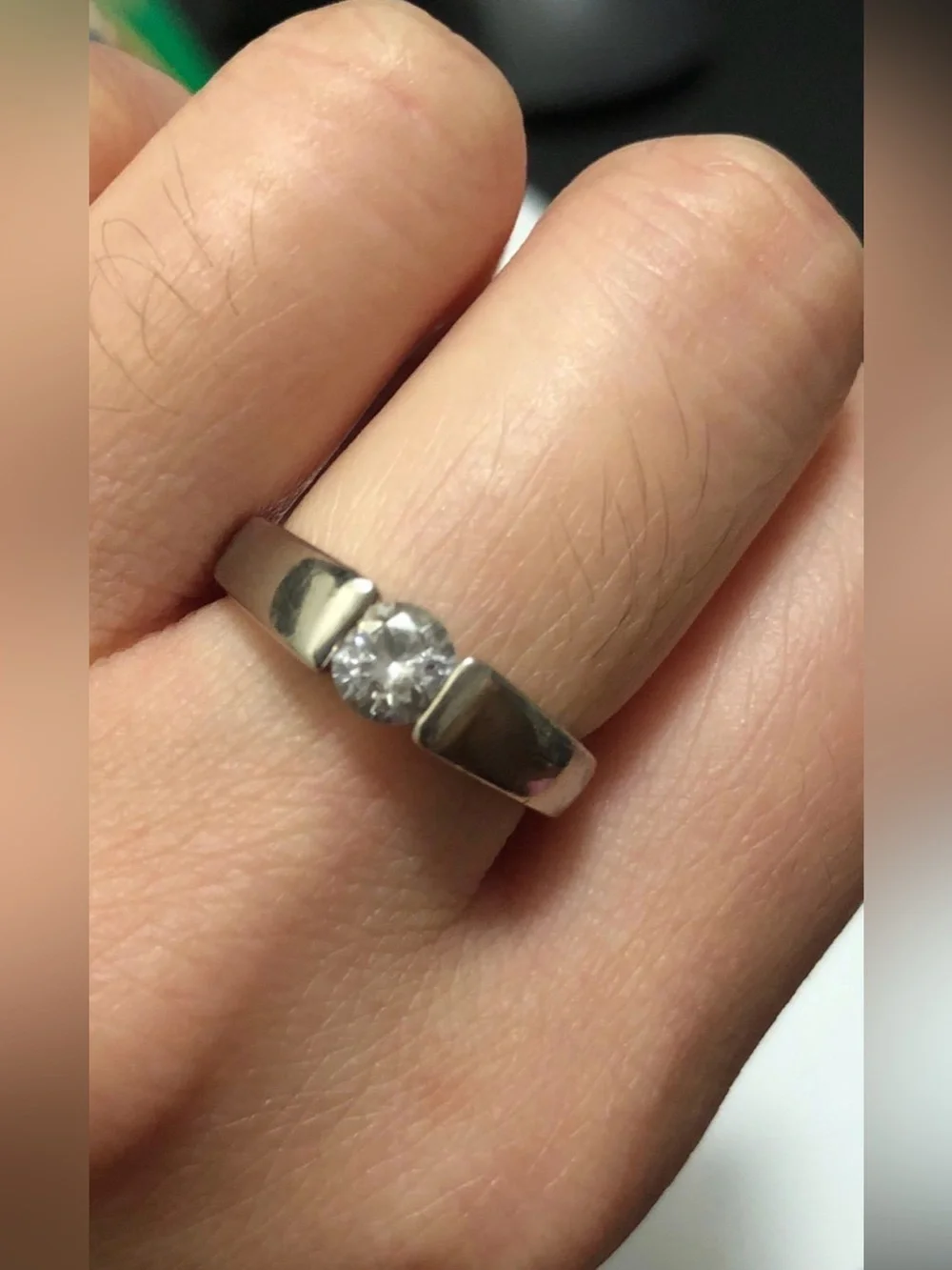 Sterling Silver Ring w/ Cubic Zirconia center